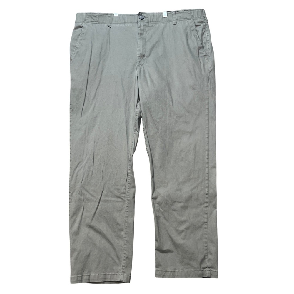 Lee Extreme Comfort Pants Mens 42x32 Gray Straight Fit Stretch Waistband Twill